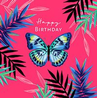 Tap to view Butterfly Tropical Birthday Card
