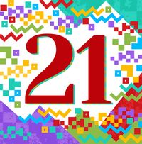Tap to view 21st Birthday Retro Pattern Card
