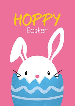 Hoppy Easter Bunny Egg Card | Funky Pigeon