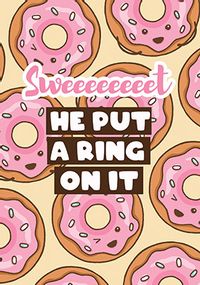Tap to view Sweet He Put a Ring on It Engagement Card