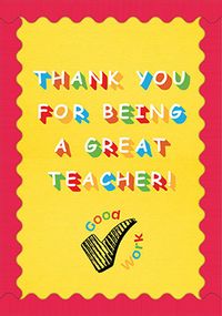 Tap to view Great Teacher Thank You Card