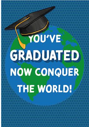 Conquer The World Graduation Card | Funky Pigeon