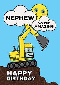 Tap to view Fantastic Nephew Digger Birthday Card