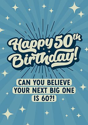 Stars 50th Birthday Card 