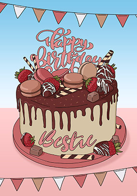 New Design】Acrylic Happy Birthday Bestie Cake Topper Cake Decoration For  Bestie Birthday Party - AliExpress