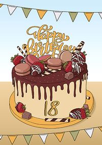 Tap to view Cake 18th Birthday Card