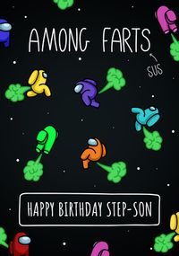 Tap to view Among Farts Step-Son Birthday Card