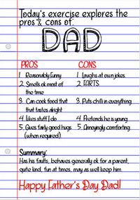 Tap to view Dad Pros and Cons Father's Day Card
