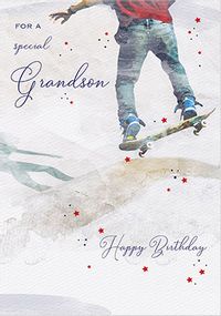 Tap to view Skate Board Grandson Birthday Card