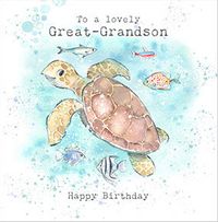 Tap to view Great-Grandson Turtle Birthday Card