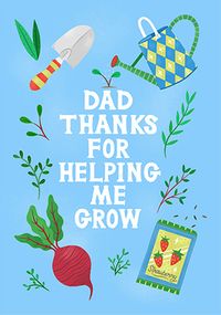 Tap to view Dad Thanks for Helping Me Grow Father's Day Card