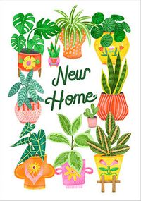 Tap to view Houseplants In Colourful Pots New Home Card