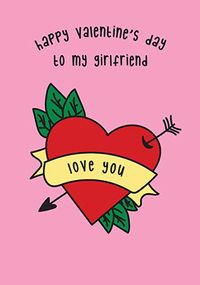 Tap to view Love You Girlfriend Heart Valentine Card