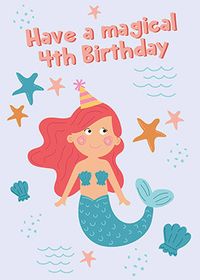 Tap to view Magical Mermaid 4th Birthday Card