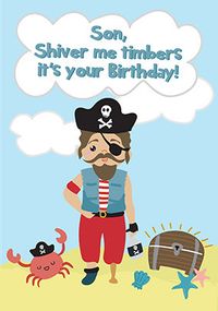 Tap to view Son Pirate Birthday Card