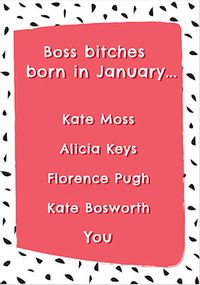Tap to view Boss Bitches Born in January Birthday Card