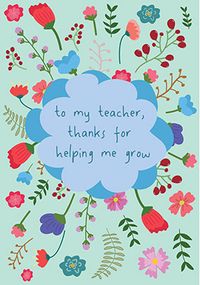 Tap to view Thank You Teacher Florals Card