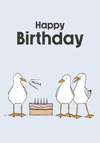 Tap to view Birthday Seagulls and Cake Greeting Card