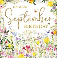Tap to view September Flowers Birthday Card