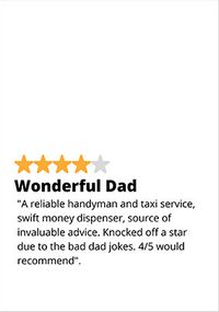 Tap to view Wonderful Dad Review Father's Day Card