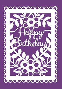 Tap to view Happy Birthday Floral Lace Border Card