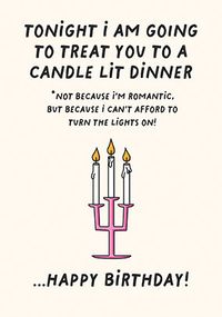 Tap to view Candle Lit Dinner Birthday Card