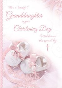 Tap to view Granddaughter White Shoes Christening Card