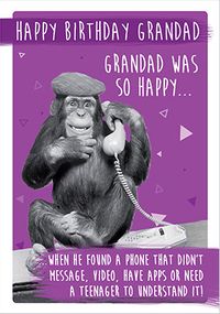 Tap to view Simple Phone Grandad Birthday Card