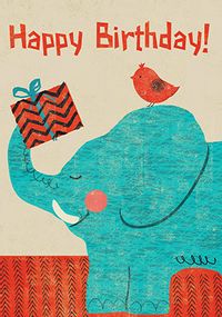 Tap to view Elephant Happy Birthday Card