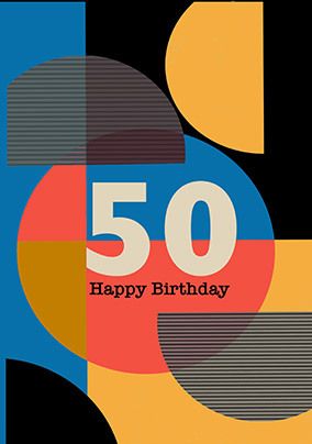 50th Birthday Modern Card | Funky Pigeon