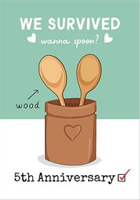 Tap to view Wooden Spoon Anniversary Card