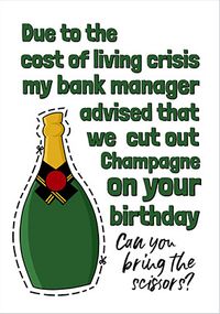 Tap to view Cut The Champagne Birthday Card