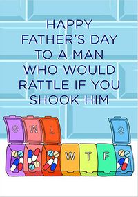 Tap to view Rattle If You Shook Him Father's Day Card