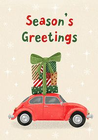 Tap to view Season's Greetings Car Christmas Card