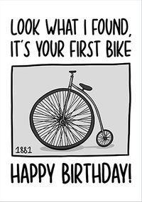 Tap to view Old Fashioned Bicycle Birthday Card