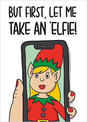 Take an Elfie Christmas Card | Funky Pigeon