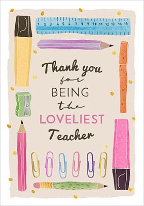 Loveliest Teacher Card | Funky Pigeon