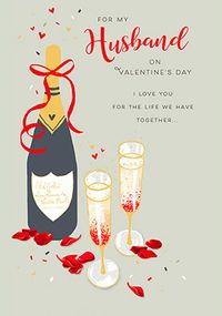 Tap to view Husband Champagne Valentine Card