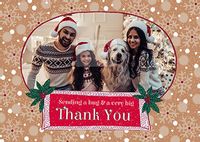 Tap to view A Hug and a Thank You Photo Christmas Postcard