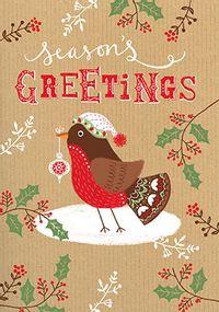 Tap to view Contemporary Quirky Robin Christmas Card