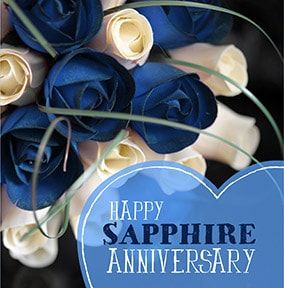 Wedding Anniversary Card - Sapphire 45 | Funky Pigeon