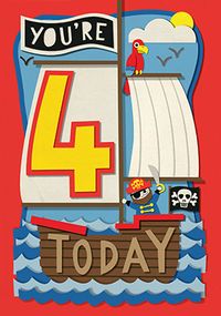 Tap to view Pirate Ship 4 Today Birthday Card