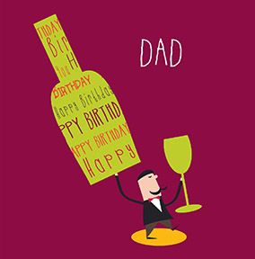 Big bottle of Wine Dad Birthday Card | Funky Pigeon