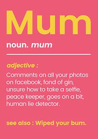 Tap to view Mum Definition Birthday Card