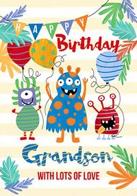 Tap to view Grandson Monsters Birthday Card