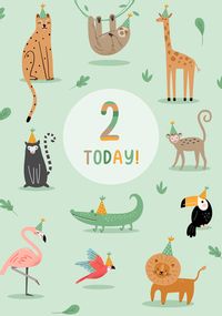Tap to view 2 Today Zoo Animals Birthday Card