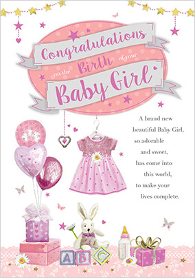 congratulations baby girl modern