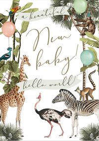 Tap to view Zebras Baby Girl Announcement Card