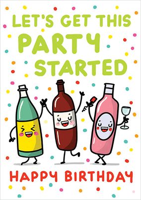 Lets Get This Party Started Card | Funky Pigeon