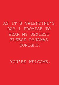 Tap to view Sexiest Fleece Pyjamas Valentine's Day Card